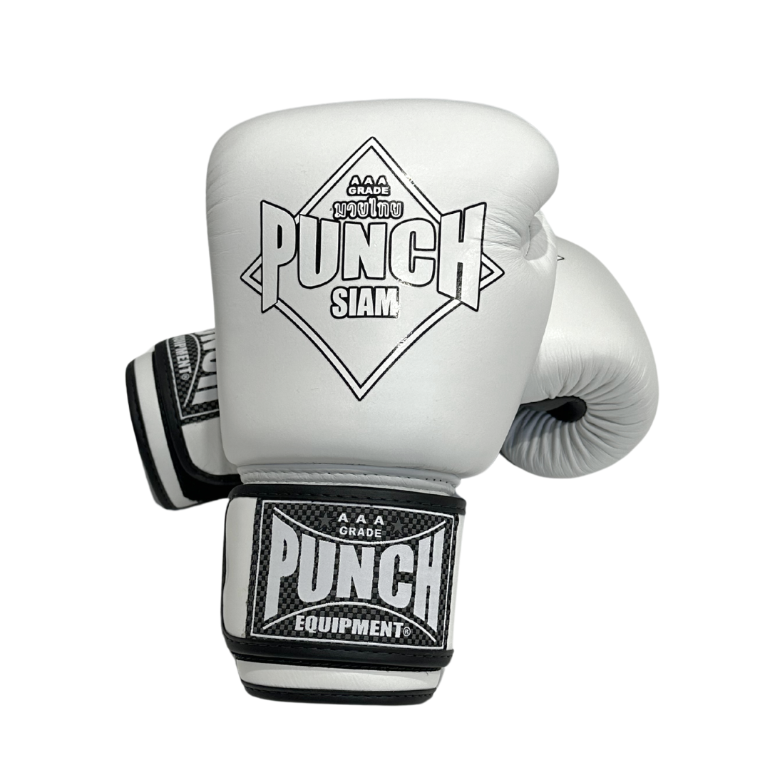 BOXING GLOVES - Siam™ - LEATHER - WHITE - 16OZ